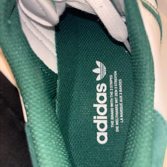 Adidas Superstar White Green Stripe Gold Plate Sneakers Men’s 9 Women’s 10.5 - Picture 5 of 6